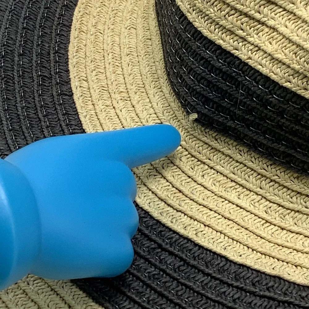 Panama Jack Womans Straw Sun Hat Tan‎ Black Beach Hat Wide Brim